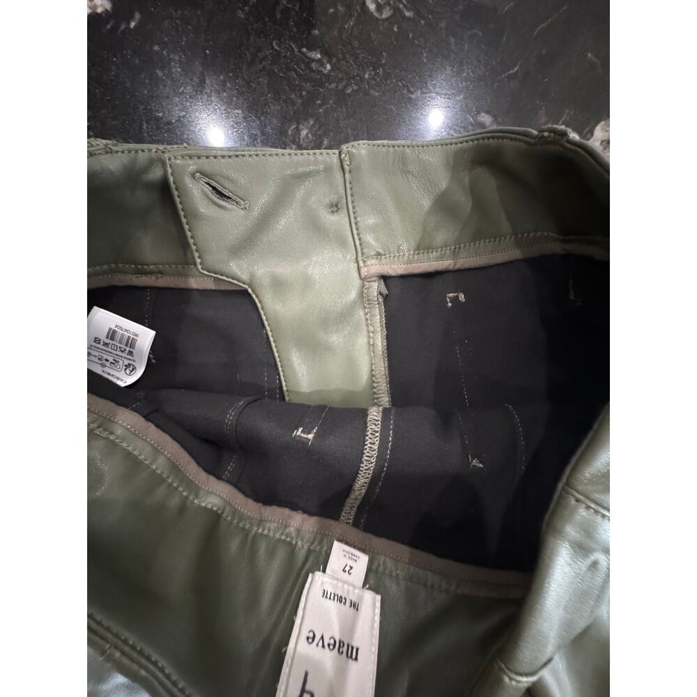 NEW w/Tags Anthropologie Maeve The Colette Wide-Leg Faux Leather Pants 27 Green - Picture 9 of 9